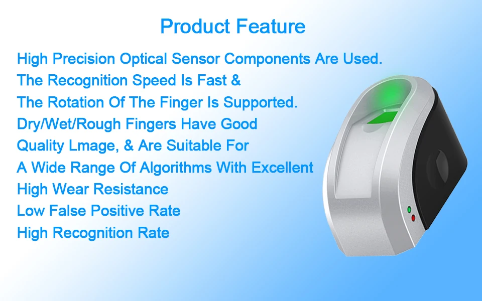 OULET Biometric Fingerprint Sensor Scanner USB Fingerprint Reader Module With SDK Windows Linux For PC Fingerprint Scanner      