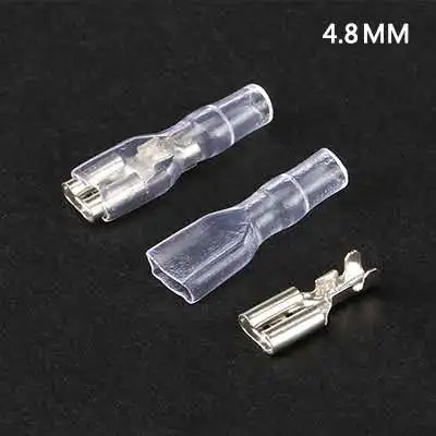 100Sets(200pcs) Female Spade Connector 2.8 /4.8 /6.3 Crimp Terminal with Insulating Sleeves For Terminals 22-16AWG - Цвет: 4.8mm