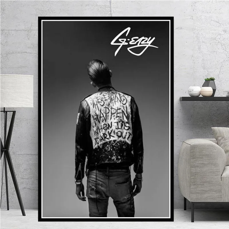 G-Eazy Logic Halsey поп, рэп музыка ПЕВЕЦ звезда Плакат и печатная графика художественное полотно настенные картины для гостиной домашний декор - Цвет: Белый