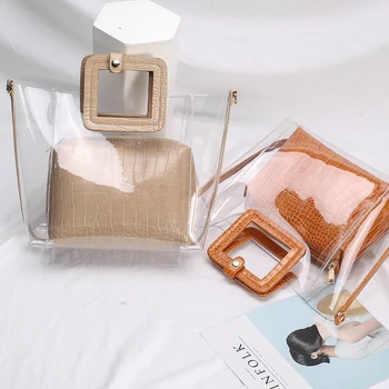 

Amerler High Quality PVC Handbags Women Shoulder Bag New Fashion Summer Ladies Crossbody Bag Casual Female Transparent Tote Bags