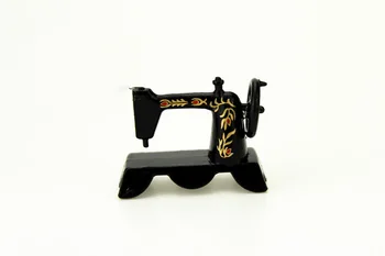 

1:12 dollhouse miniature Mini vintage Sewing machine head toy match for forest animal family collectible Gift 2019