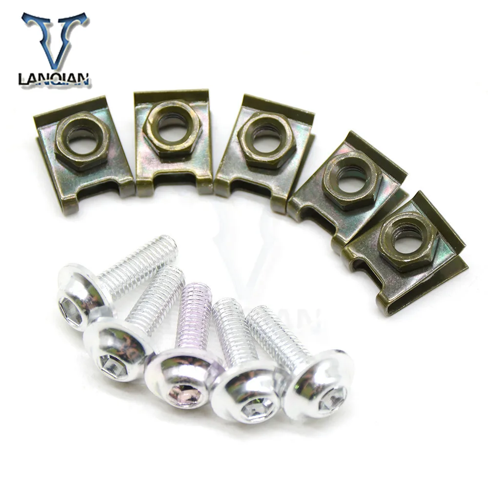 

CNC 5PCS 6mm Motorcycle Fairing Bolt Spire Speed Fastener Clips Screw for Kawasaki KX65 KX85 KX125 KX250 KX250F KX450F KLX450R
