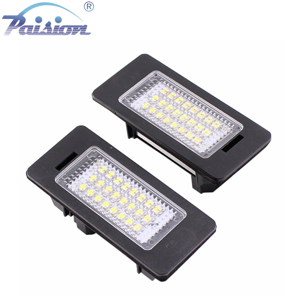 

No Error 2Pcs LED License Plate Light 24SMD for BMW E90 E90N E91 E92 E93 M3 E70 E39 E60 E82 E84 E88 Xenon White