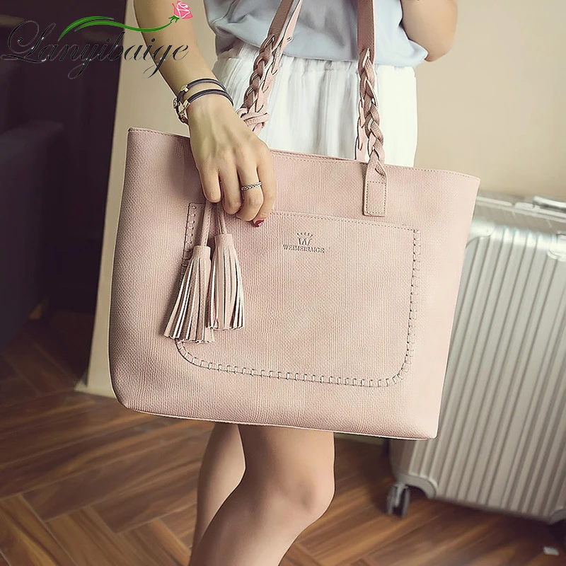 

2018 New Ladies Vintage Casual Shopping Totes Bag Tassel Shoulder Messenger Bags Large Capacity Women Handbags Sac A Main