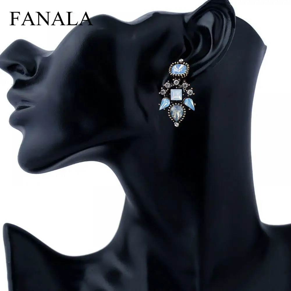 Gift Vintage Rhinestone One Women Earrings Crystal Dangle Ear etnico Hollow Pair brincos Geometric | Украшения и аксессуары