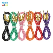 100pcs lot 1M 3FT Braided Metal Gourd Head AUX Car Audio Cable 3 5mm Car Audio Male To Male Audio Cable for Headphones IPhone