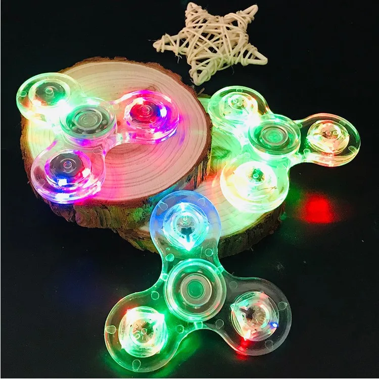 Luminous LED light Fidget Spinner Hand Top Spinners Glow in Dark Light EDC Figet Spiner Batman Finger Stress Relief Toys