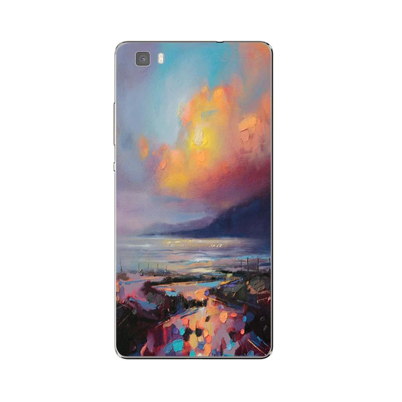 Untuk Huawei P8/P8 P9 Lite Plus G9 Shell Kehormatan 5C 7 7I Kembali Cover Mate 7 8 Ponsel Van Gogh Desain Dicat