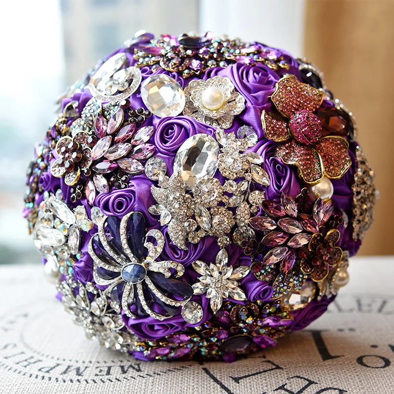 

H&S BRIDAL Luxury Bouquets Wedding Flowers Bridal Bouquets Artificial Wedding Bouquet Crystal Sparkle 2019 buque de noiva