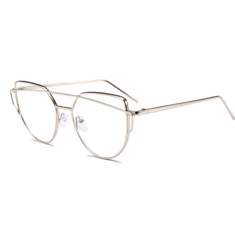 

Alloy Women Eyeglasses Frame Luxury Cat Eye Double-Deck Female Transparent Eye Glasses for Woman