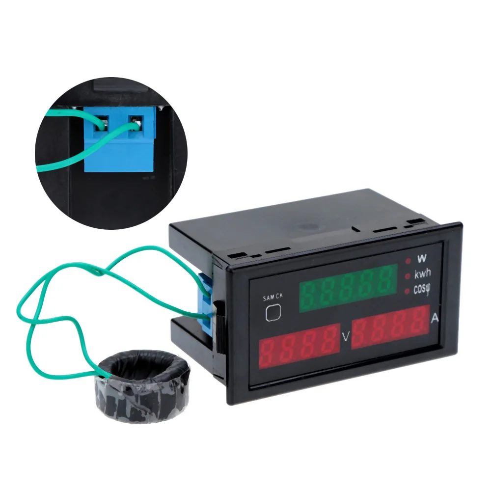 

AC80-300V 100A LED Digital Current Voltage Tester Meter Electric Energy Power Meter Factor Detection with CT
