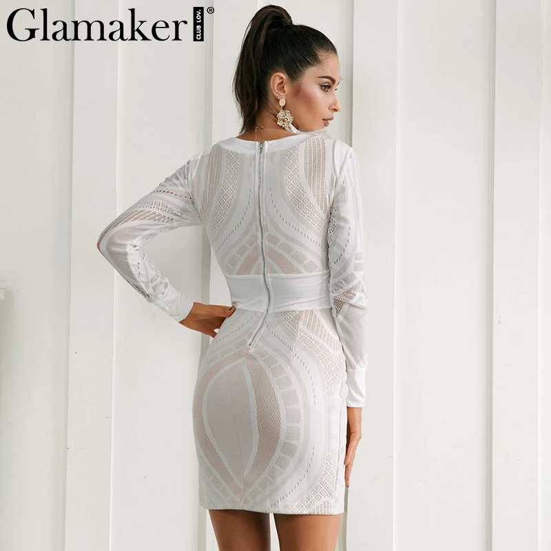 Glamaker сексуальное платье с глубоким v образным вырезом на шнуровке женское