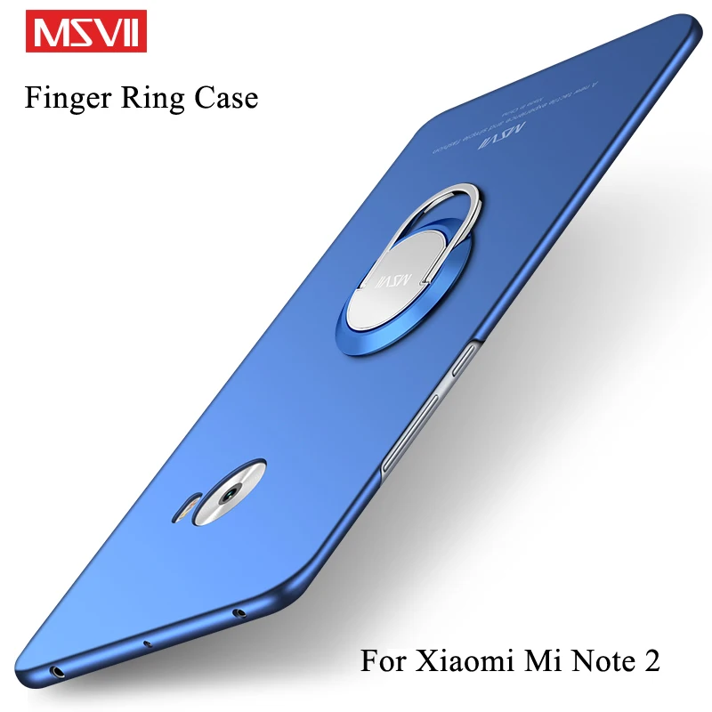 

MSVII Cases For Xiaomi Mi Note 2 Case Cover Finger Ring Slim Matte Cases Xiaomi Note 2 Case Mi Note2 Metal Car Holder Cover 5.7"