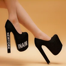 Single shoes fashion new arrival 18cm ultra high heels thick heel platform shallow mouth women’s shoes round toe fashion sexy