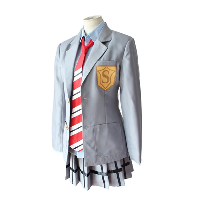 Your Lie in April Miyazono Kaori Cosplay Costumes Arima Kousei Synthetic Wigs Pants Coat Jacket Skirt School Uniform Men Girls halloween outfits