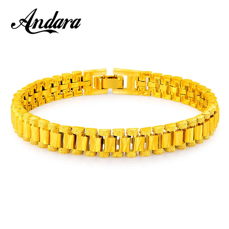 

Chain Link Bracelet Gold Color Bracelet Men/Women Jewelry Gift Trendy Chunky Chain Vintage 19cm Link Bracelet Pulseras