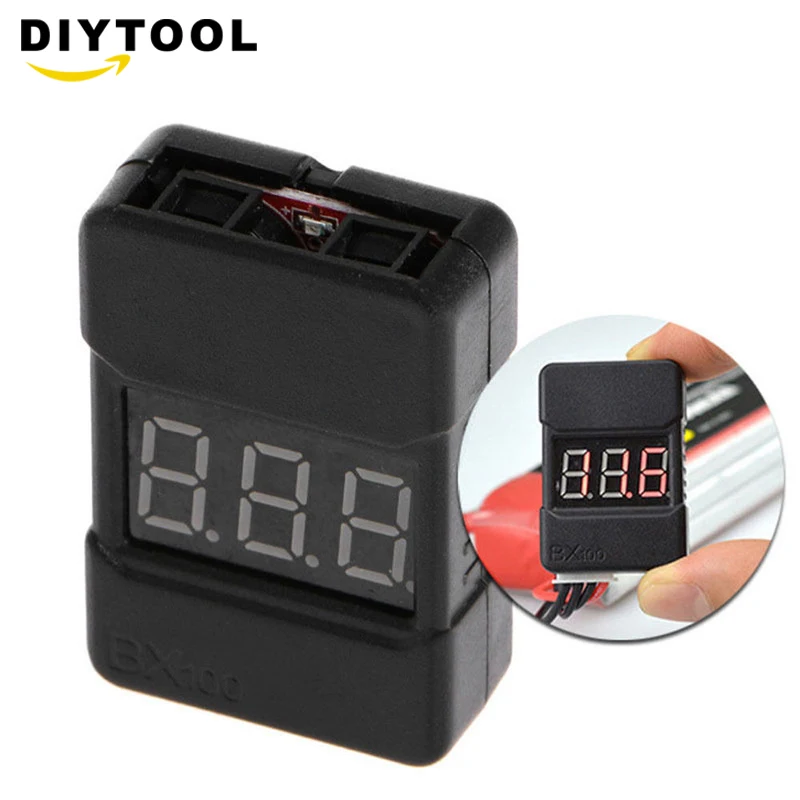 BX100 1-8S Indicator RC Lipo Battery Tester Low Voltage Buzzer Alarm RC Tools 
