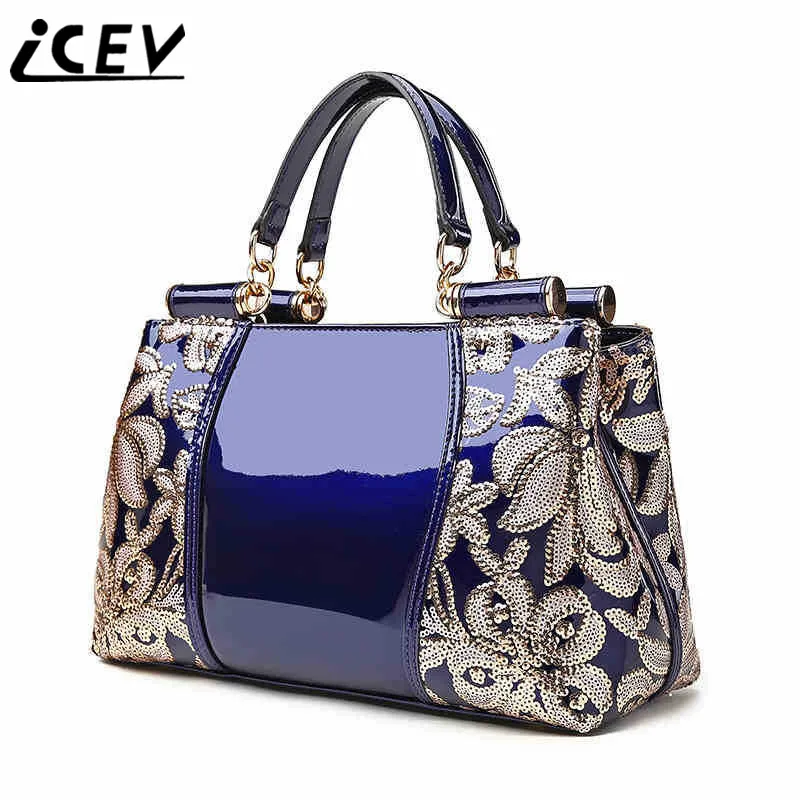 ICEV New Brands Flower Luxury Handbag Designer Handbags High Quality Women Leather Handbags ...