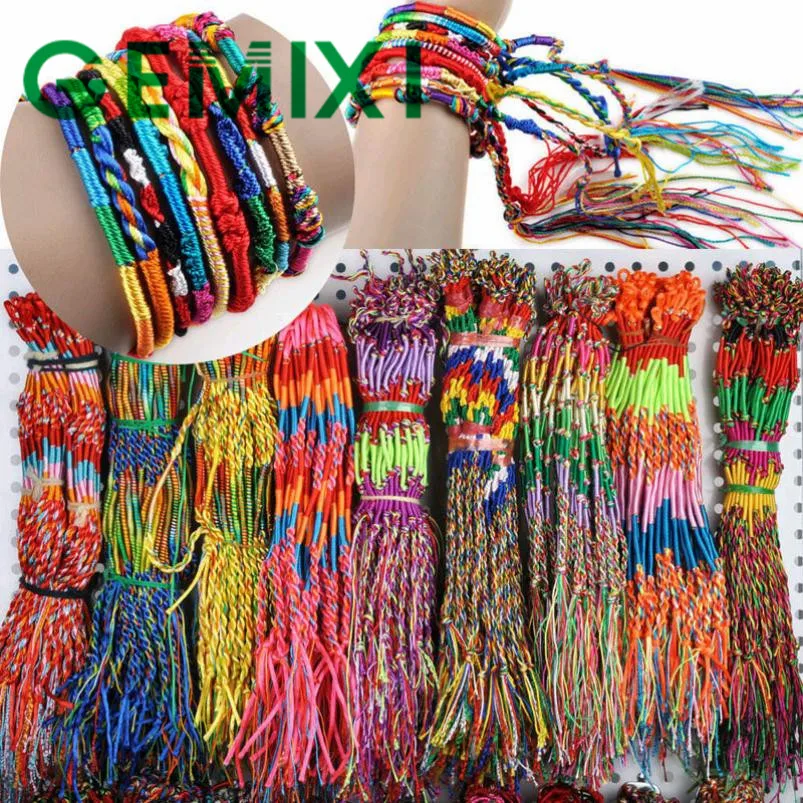 

Bling-world 50Pcs Wholesale Jewelry Lot Braid Strands Friendship Cords Handmade Bracelets ap21