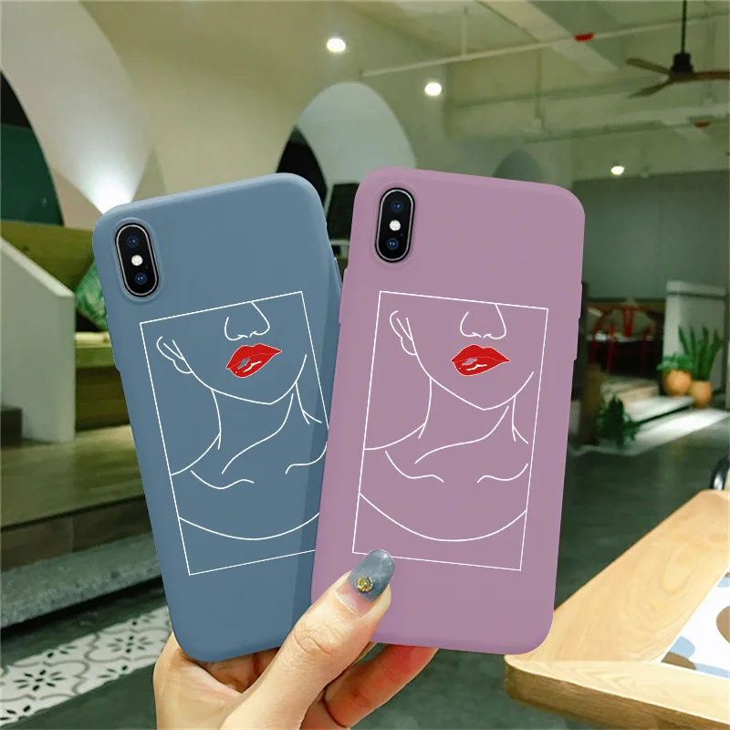 

Sexy Woman Popular Fashion Matte Colorful Pattened Coque For iPhone 6 6S 7 8 9 Plus X XS Max XR XS TPU Soft For iPhone 6 6S Case