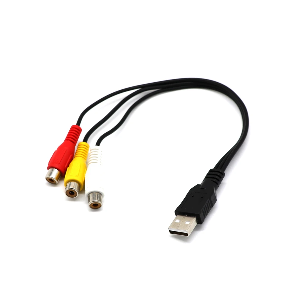 

0.5M USB to 3 RCA Bus AV Audio Line Male to Female USB to Triple Lotus Line Audio Adapter