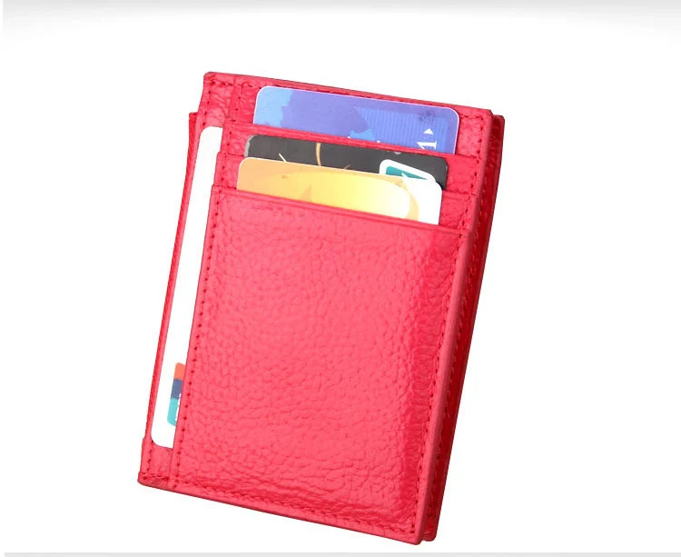 MRF13 RFID Блокировка тонкий кожаный кошелек карман для монет коровья кожа передний карман чехол для кредитных карт рукав держатель для карт с ID окном