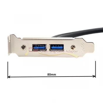 

10PCS/CY USB 3.0 Female Back panel Dual Port to Motherboard 20pin Cable with Low Profile 95mm Height PCI Bracket 40cm