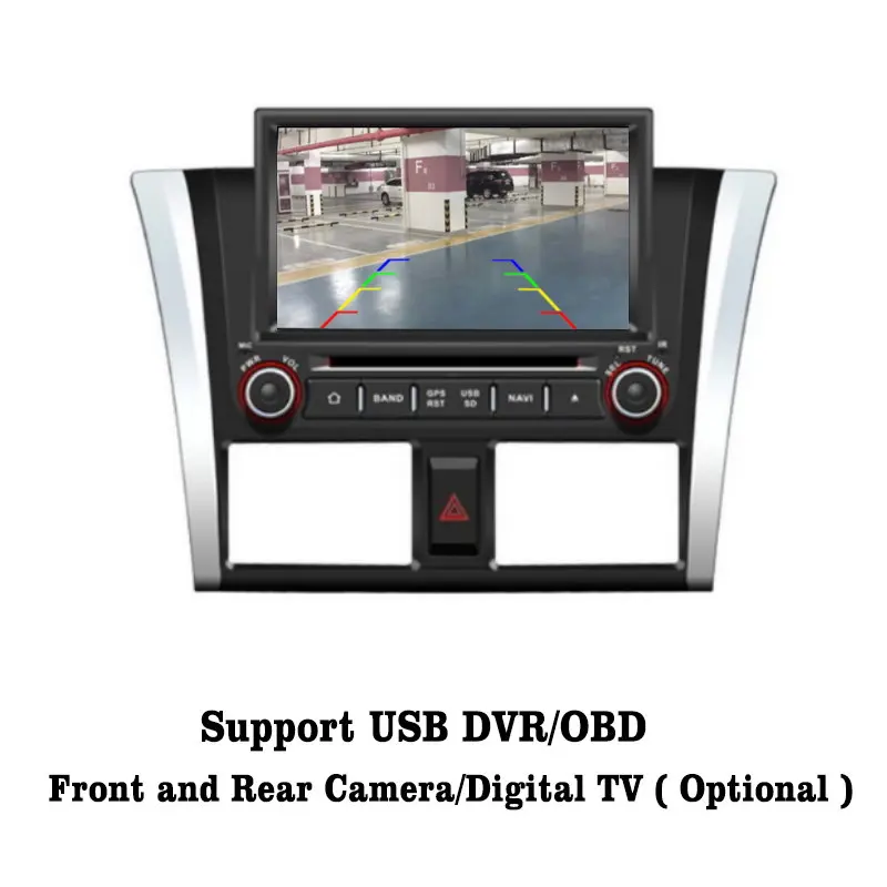 Excellent Liislee Android 7.1 2G RAM For Toyota Vios 2013~2015 Car Radio Audio Video Multimedia DVD Player WIFI DVR GPS Navi Navigation 5
