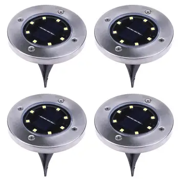 

4Pcs/Set 8LED Solar Light Buried Ground Solar Powered Garden Light Outdoors Lighting Pathway LED Lamp Sunlight