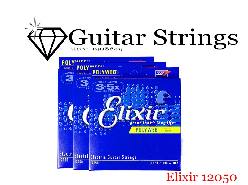 3Sets elixir strings 12050 Nanoweb great tone long life.010 .046 Custom