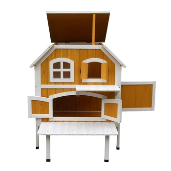 

Two-tier Wooden Pet Cage For Cats Waterproof Outdoor Cat House Indoor Playing House Tent SKU31705902