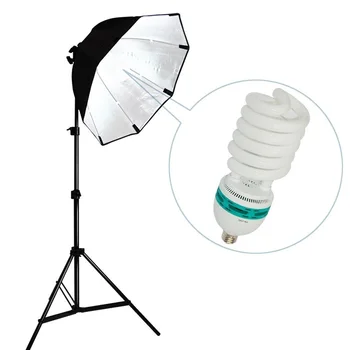

Photography Video Studio Continuous Softbox Lighting Light Kit with Photo 125W Bulb