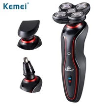 Kemei 5D Floating Electric Shaver 5 Blade Heads Electric Shaving Rechargeable Razors Multifunction Men Face Care Washable 6183