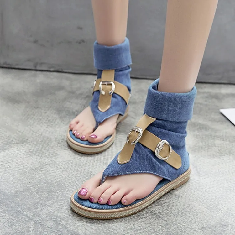 

Flat Bottom Short Boots Toe Sandals