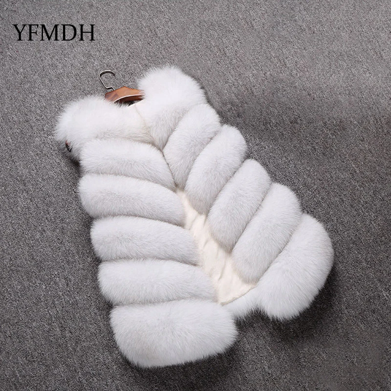 

2018 Artificial Fur Vest High Quality Coat Luxury Faux Fox Warm Women Coat Winter Fashion Furs Women's Coats Jacket Gilet Veste