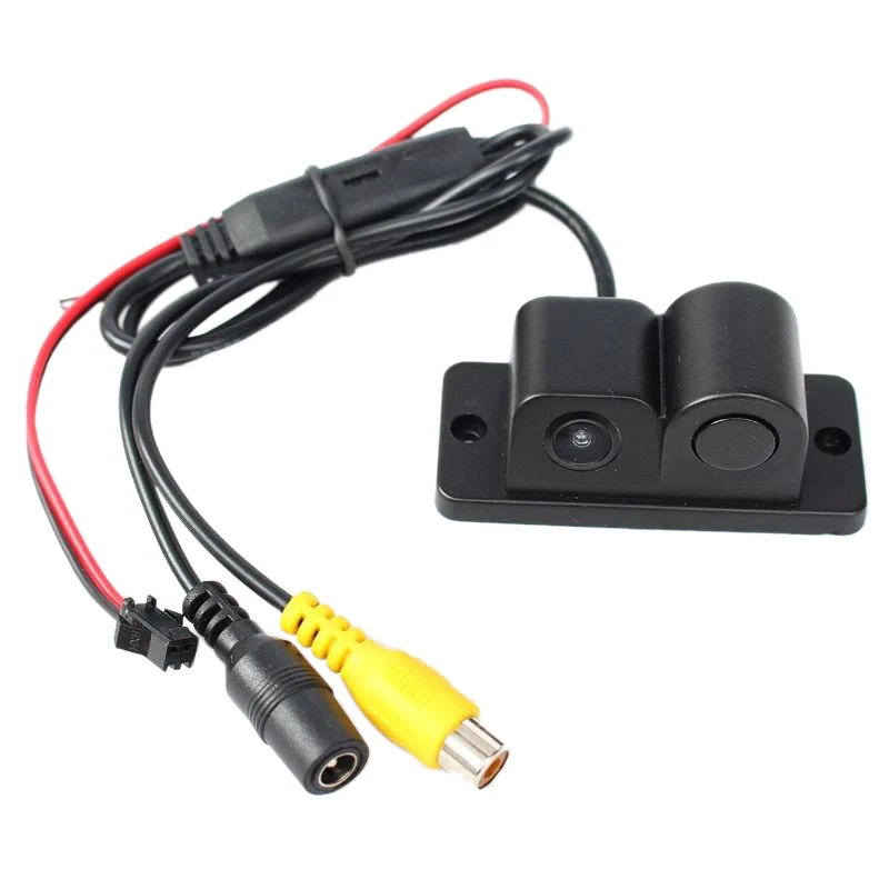 Car Parktronic 2In1 Design Camera Parking Sensor Kit Auto Reversing Rearview Backup Parking Radars 170 Degree Rear View Camera
