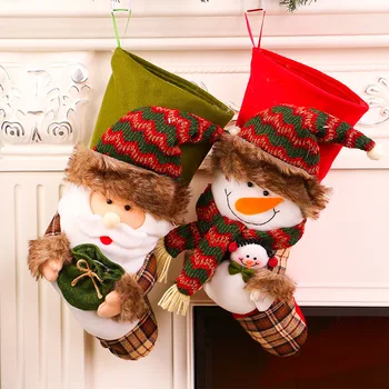 

INNO Christmas Stockings Big Size 2 Pcs Classic Christmas Stocking Santa Snowman Reindeer Xmas Character for Party Decoration