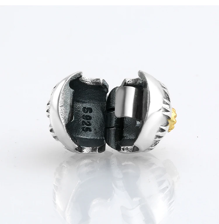 925 пробы серебряные Модные Позолоченные Круглые Цветочные клипсы с фиксатором CZ бусины подходят к оригинальному браслету Pandora для изготовления ювелирных изделий