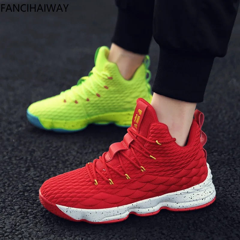 FANCIHAWAY Hot sell Breathable Basketball Shoes Men New High Top Cushioning Sneakers 15 Women Outdoor Sports Mens Big size 36-46 FANCIHAWAY Hot sell Breathable Basketball Shoes Men New High Top Cushioning Sneakers 15 Women Outdoor Sports Mens Big size 36-46
