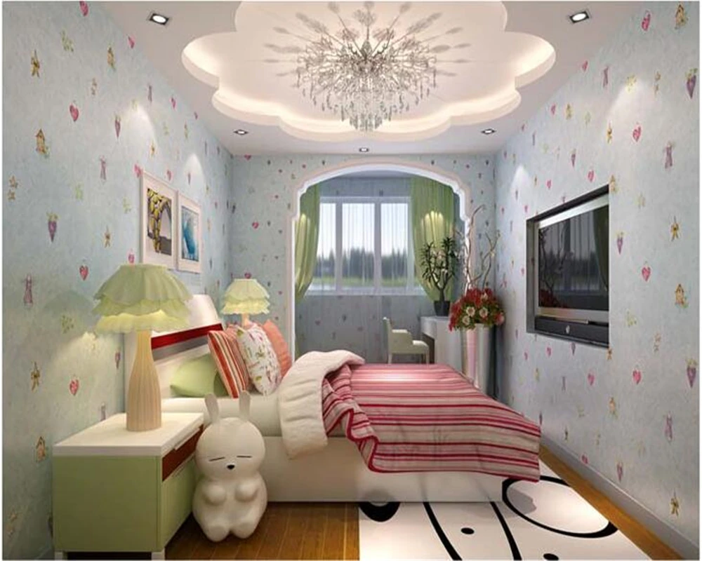 

Детские нетканые 3d обои с рисунками из мультфильмов, теплые зеленые обои для мальчиков и девочек, обои для спальни, обои для спальни