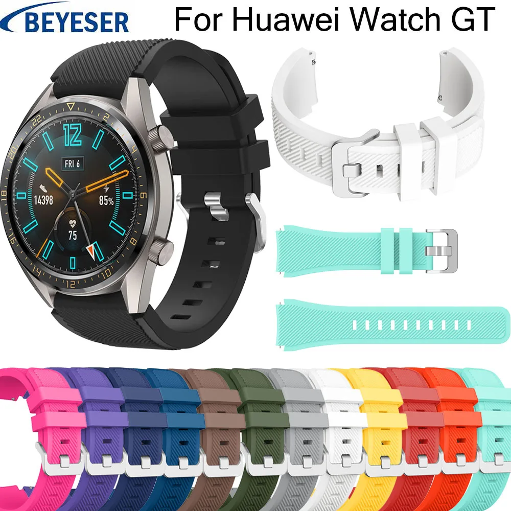 Ремешок силиконовый для наручных часов Huawei watch GT классический сменный Браслет