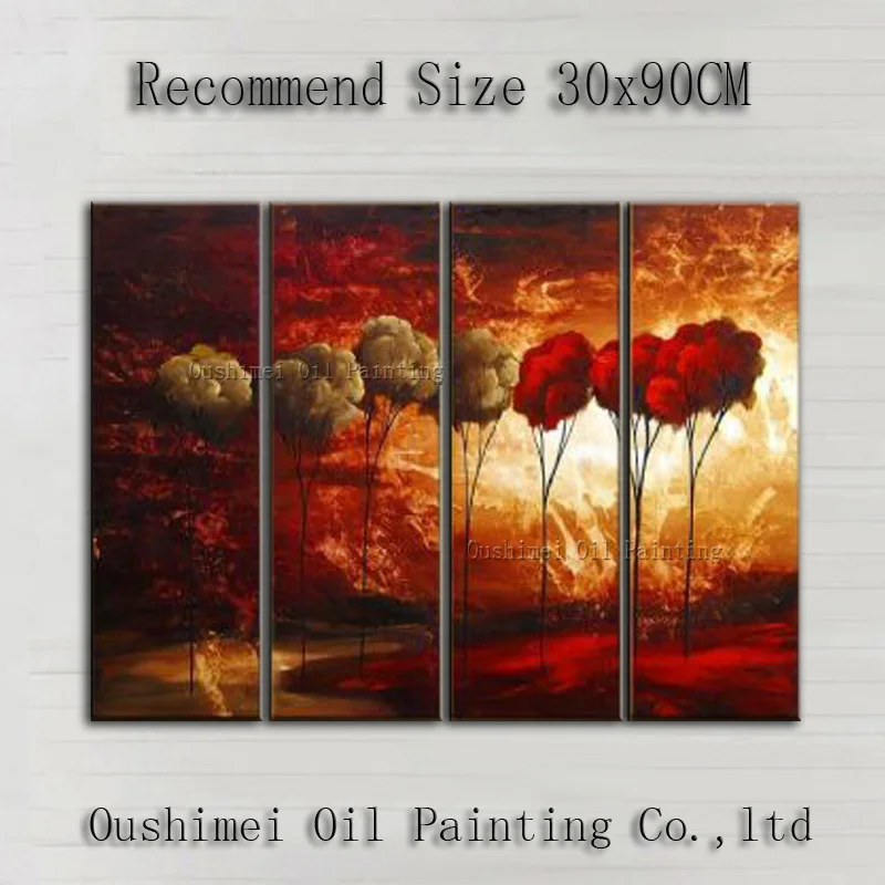 

Wholesale Price Directly Supply High Quality Modern Abstract Landscape Oil Painting On Canvas Abstract Trees Oil Painting