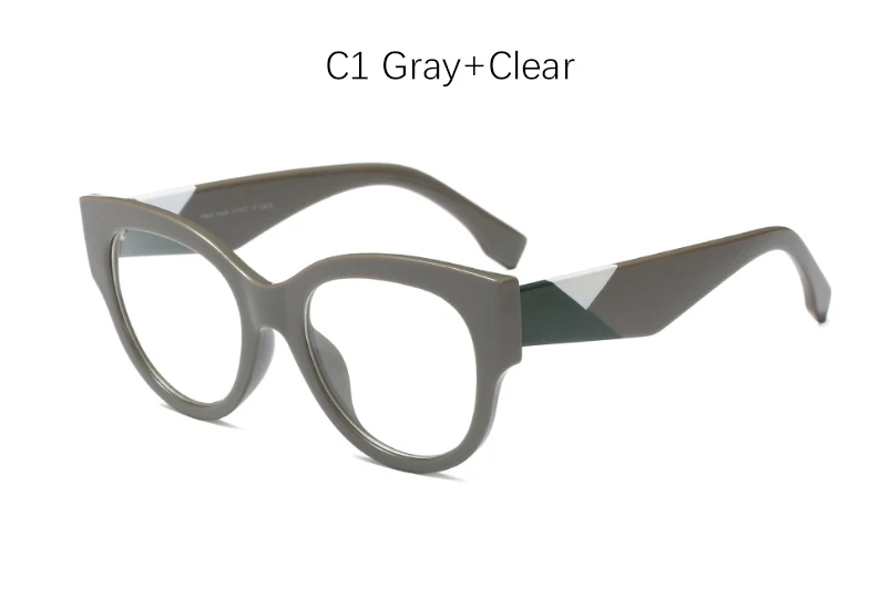 Очки винтажные кошачий глаз дизайнерская Фирменная оправа для очков женские модные прозрачные очки UV400 - Цвет оправы: C1 Gray Clear