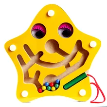 Free shipping Magnetic Brush Maze, Kids small starfish handheld magnetic maze, filial children’s educational toys