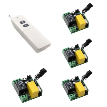 

AC 220V 1 CH 1CH RF Wireless Remote Control Switch System Remote Light ON/OFF Transmitter + Receiver,315Mhz/433Mhz