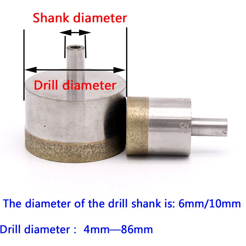 1 шт. хвостовик 10 мм спеченные алмазные коронки сверла 46-86 прямая кольцевая пила скамейка сверла для стеклокерамического камня мрамора нефрита пластика