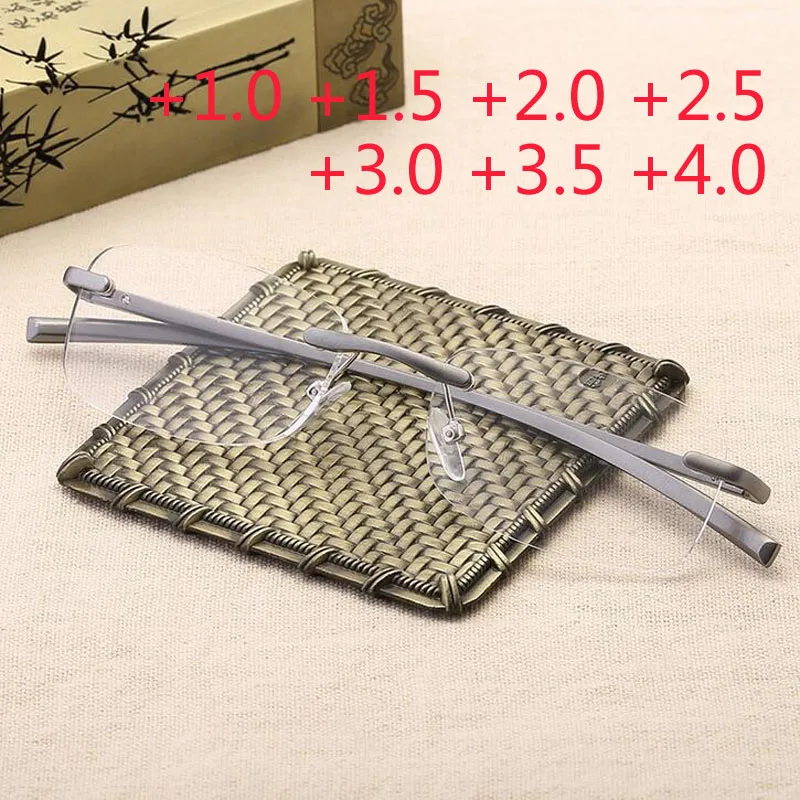 

Alloy Frameless Reading Glasses HD lens Spectacles Rimless Women Men Glasses Classic Unisex Eyeglasses