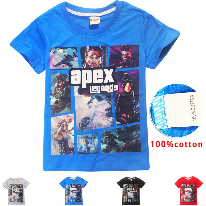 Г., хлопок, лидер продаж, рубашки с принтом игры футболки Apex Legends детские повседневные футболки летняя одежда для мальчиков и девочек