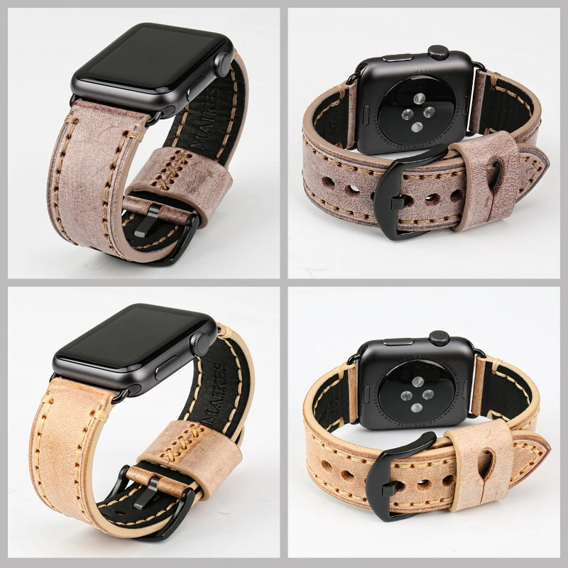 Ремешок кожаный для Apple Watch Band 44 мм 40 мм/42 38 Series 4 3 2|band 42mm|leather watchbandgenuine leather watchband |
