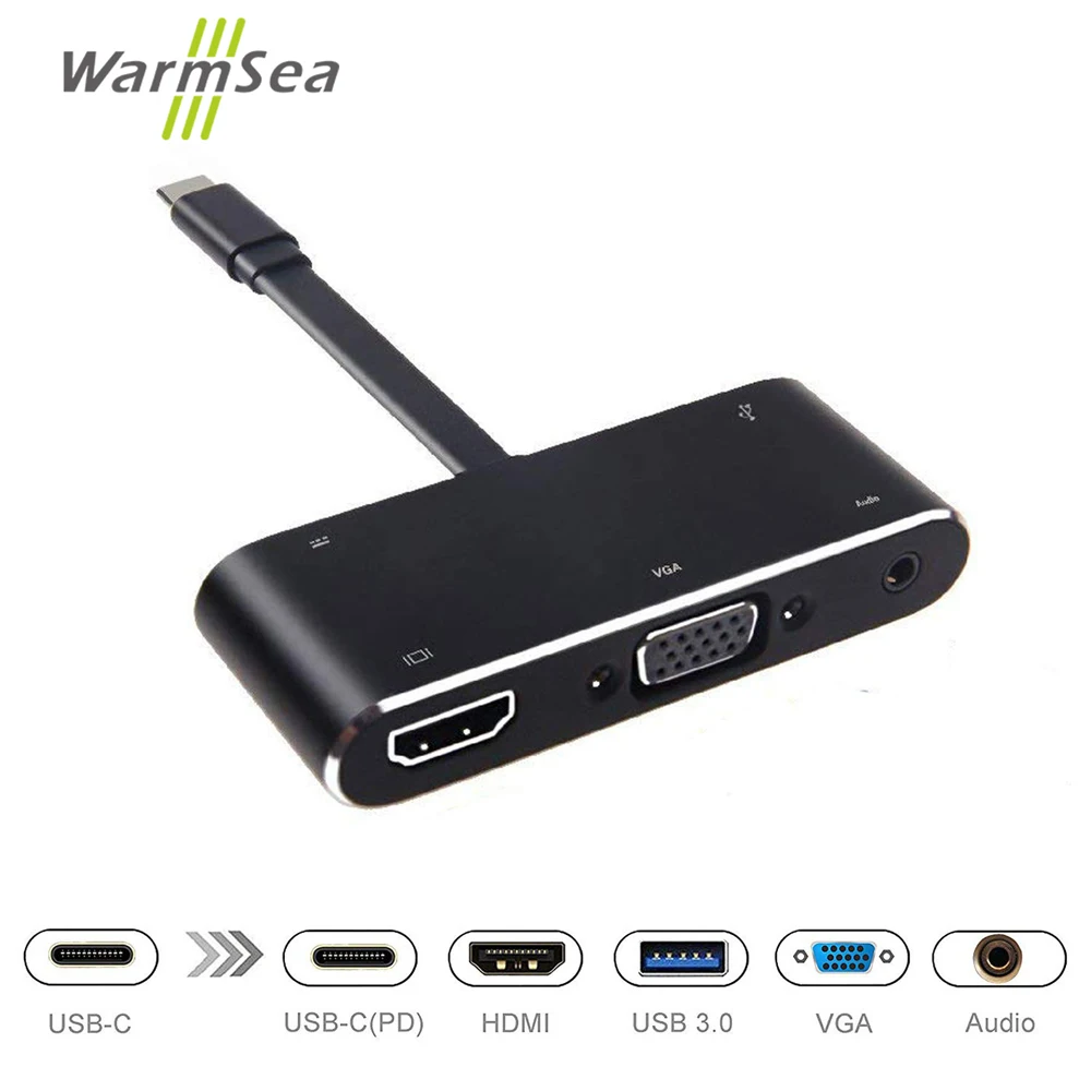 

USB C HUB Audio Type C Adapter Thunderbolt 3 With HDMI 4K VGA USB 3.0 Dex Station For Samsung Galaxy S9/8 Note 8 For MacBook Pro